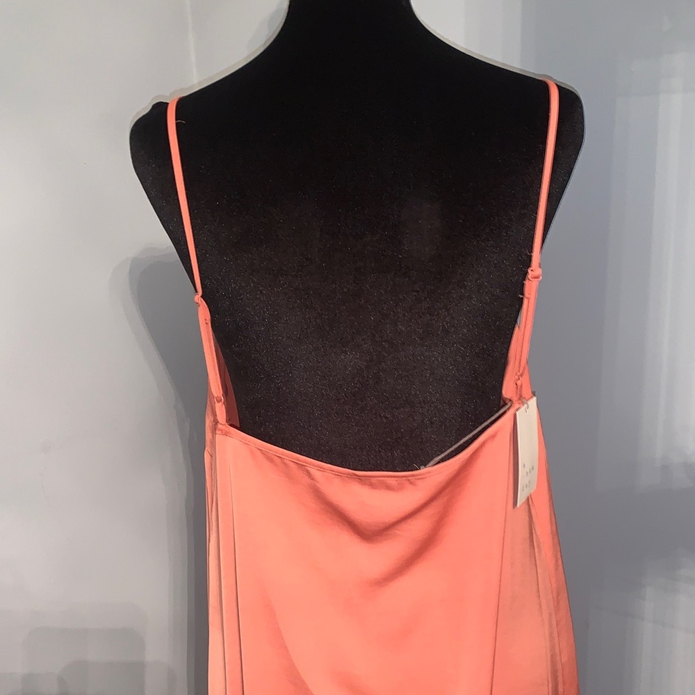 NEW- Chic Coral Maxi Dress With Slit Up One Side - Picture 8 of 9